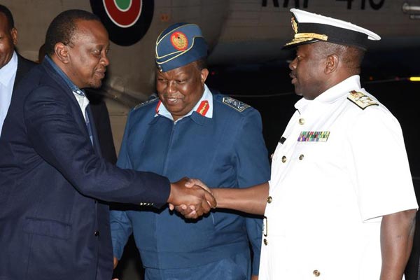 Uhuru Kenyatta and Military officials