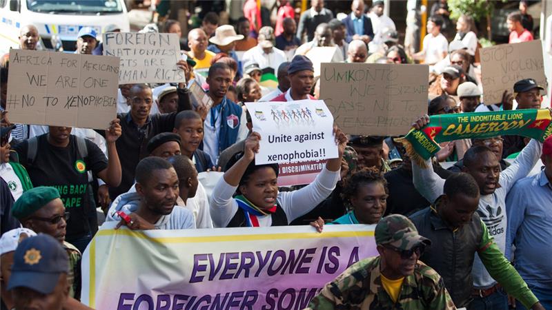 SA protesters against xenophobia