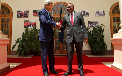 John Kerry with Uhuru Kenyatta