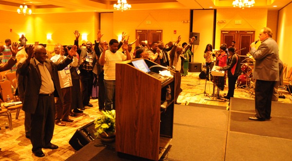 Dr. Larry Hrovat  at the Boston Revival Convention