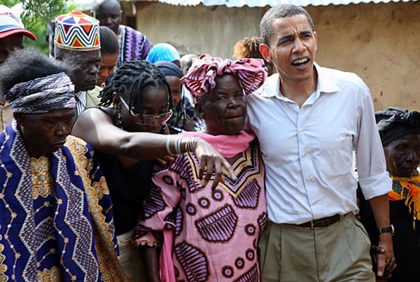 Obama with grandma