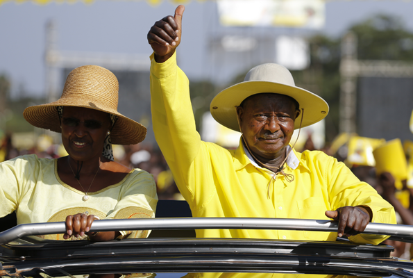 Museveni and wife