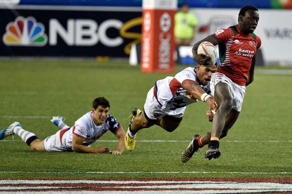 Kenya rugby team against USA