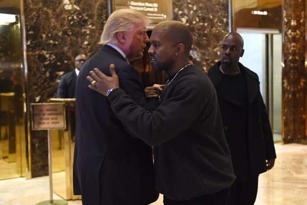Kanye West emerges from hospital to meet Trump
