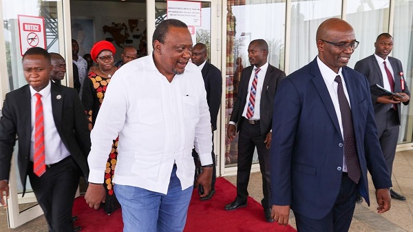 Uhuru Kenyatta in Nigeria on election observation mission